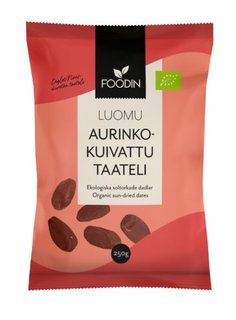 Taateli luomu aurinkokuivattu 250g foodin