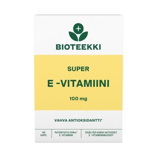 Bioteekki super e vitamiini 100mg 60 kapselia 600x600